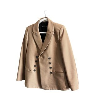 Zara Beige Double-Breasted Blazer